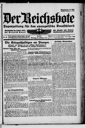 Der Reichsbote on Feb 27, 1927