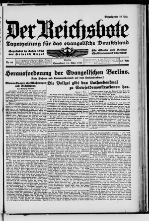 Der Reichsbote on Mar 19, 1927