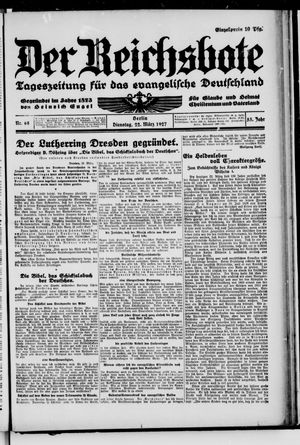 Der Reichsbote on Mar 22, 1927