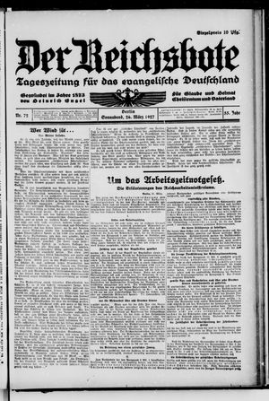 Der Reichsbote on Mar 26, 1927
