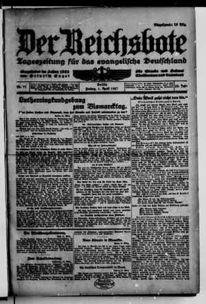 Der Reichsbote on Apr 1, 1927