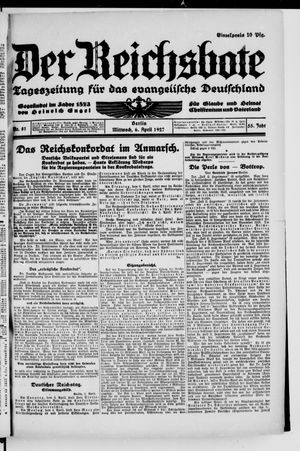 Der Reichsbote on Apr 6, 1927