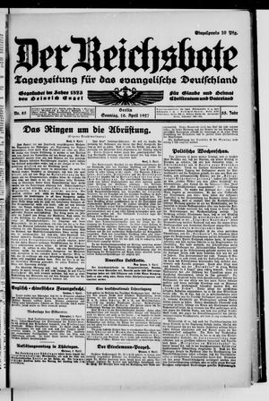 Der Reichsbote on Apr 10, 1927
