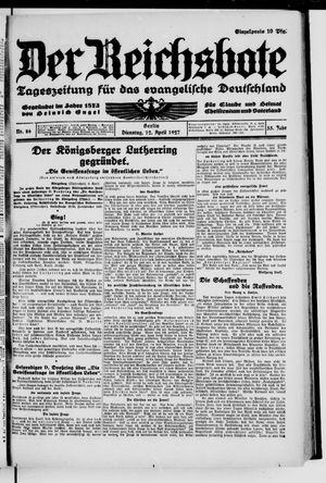 Der Reichsbote vom 12.04.1927