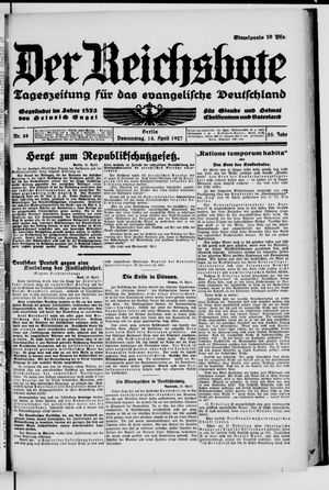 Der Reichsbote vom 14.04.1927