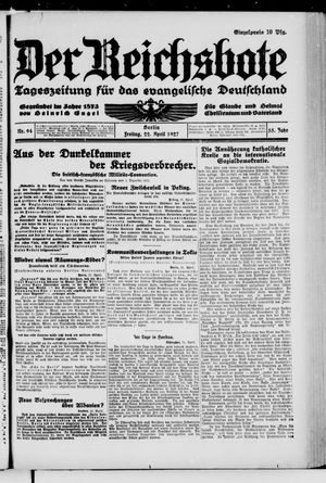 Der Reichsbote on Apr 22, 1927