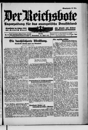 Der Reichsbote on Apr 23, 1927
