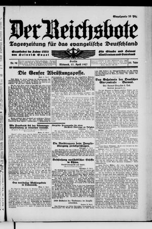 Der Reichsbote on Apr 27, 1927