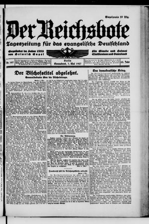 Der Reichsbote vom 07.05.1927