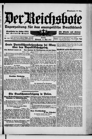 Der Reichsbote on May 11, 1927