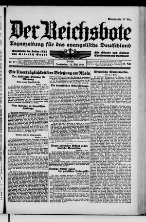 Der Reichsbote vom 12.05.1927