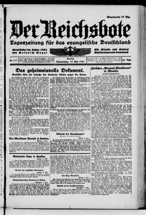 Der Reichsbote vom 19.05.1927