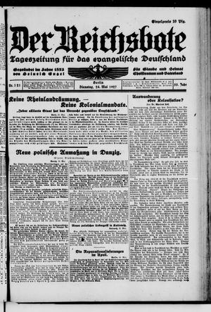 Der Reichsbote vom 24.05.1927