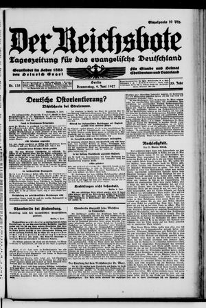 Der Reichsbote vom 09.06.1927