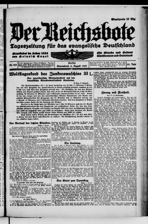 Der Reichsbote vom 06.08.1927