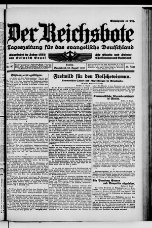 Der Reichsbote vom 20.08.1927