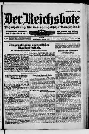 Der Reichsbote vom 23.08.1927