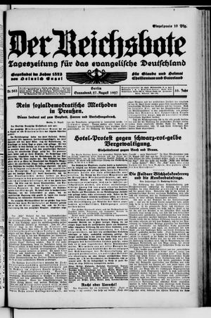 Der Reichsbote vom 27.08.1927