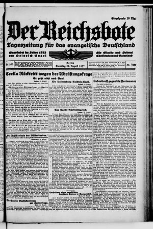 Der Reichsbote on Aug 30, 1927