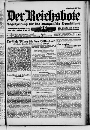 Der Reichsbote vom 06.09.1927
