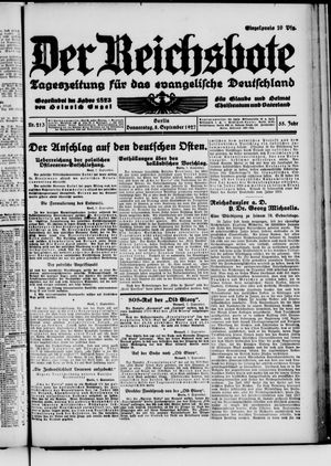 Der Reichsbote vom 08.09.1927