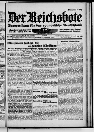 Der Reichsbote vom 25.09.1927