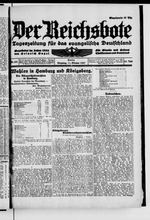 Der Reichsbote vom 11.10.1927