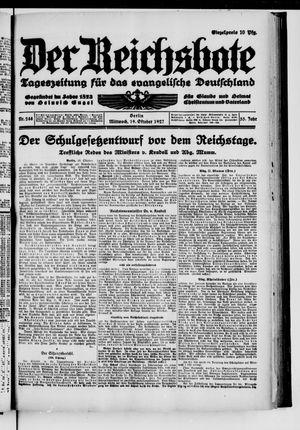 Der Reichsbote vom 19.10.1927