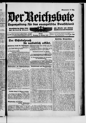 Der Reichsbote vom 23.10.1927