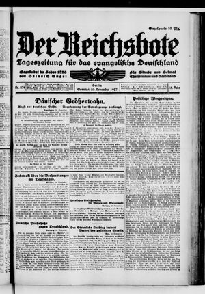 Der Reichsbote vom 20.11.1927