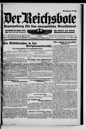 Der Reichsbote vom 12.01.1928