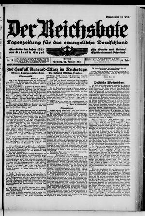 Der Reichsbote vom 22.01.1928