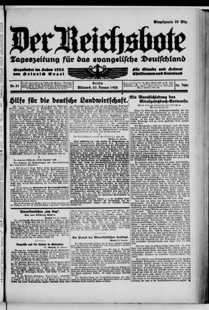 Der Reichsbote vom 25.01.1928