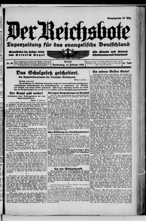Der Reichsbote vom 16.02.1928
