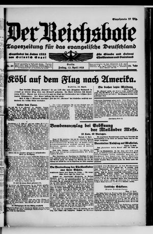 Der Reichsbote vom 13.04.1928