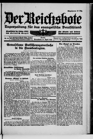 Der Reichsbote vom 21.04.1928