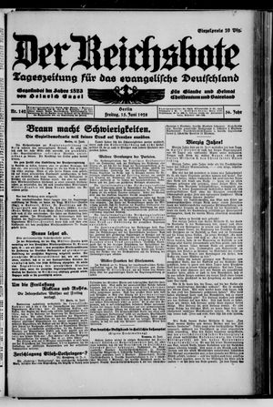 Der Reichsbote vom 15.06.1928