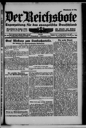 Der Reichsbote vom 01.09.1928