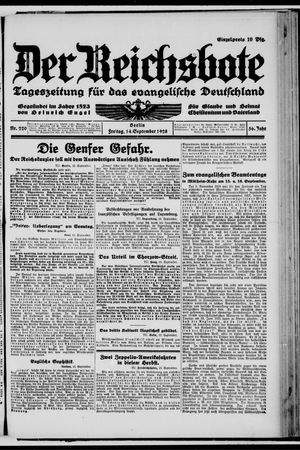 Der Reichsbote vom 14.09.1928