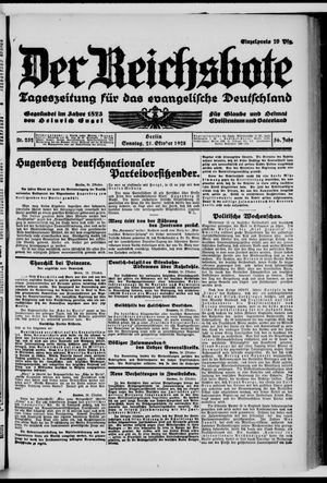 Der Reichsbote vom 21.10.1928