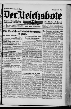 Der Reichsbote vom 22.02.1929