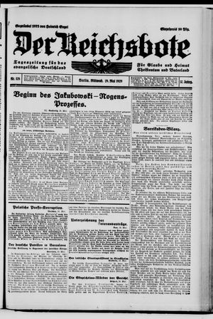 Der Reichsbote vom 29.05.1929