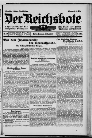 Der Reichsbote vom 22.06.1929
