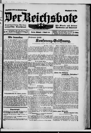 Der Reichsbote vom 07.08.1929