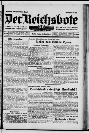Der Reichsbote vom 25.08.1929
