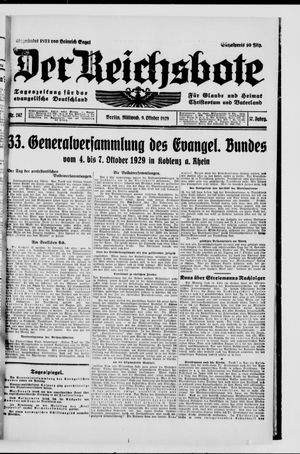 Der Reichsbote vom 09.10.1929