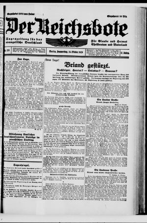 Der Reichsbote vom 24.10.1929