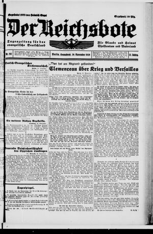 Der Reichsbote vom 30.11.1929