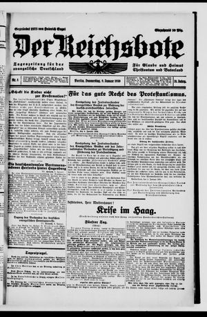 Der Reichsbote vom 09.01.1930
