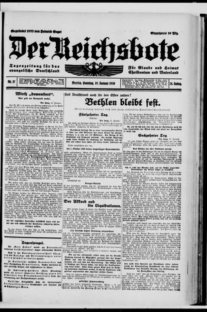 Der Reichsbote on Jan 19, 1930